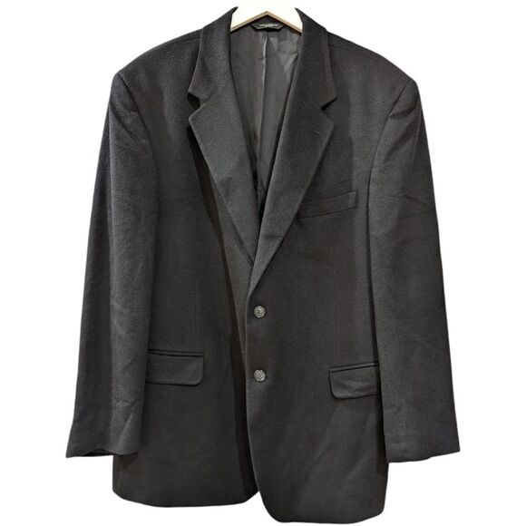 Bloomingdale's Joseph & Lyman 100% Cashmere Two button Blazer in Black Size 46R - Picture 1 of 7